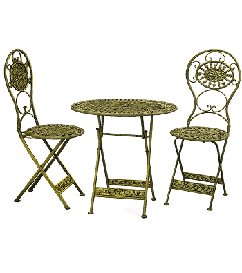Moritz Bistro Set Tisch oval + 2 Stühle