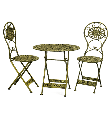 Moritz Bistro Set Tisch oval + 2 Stühle